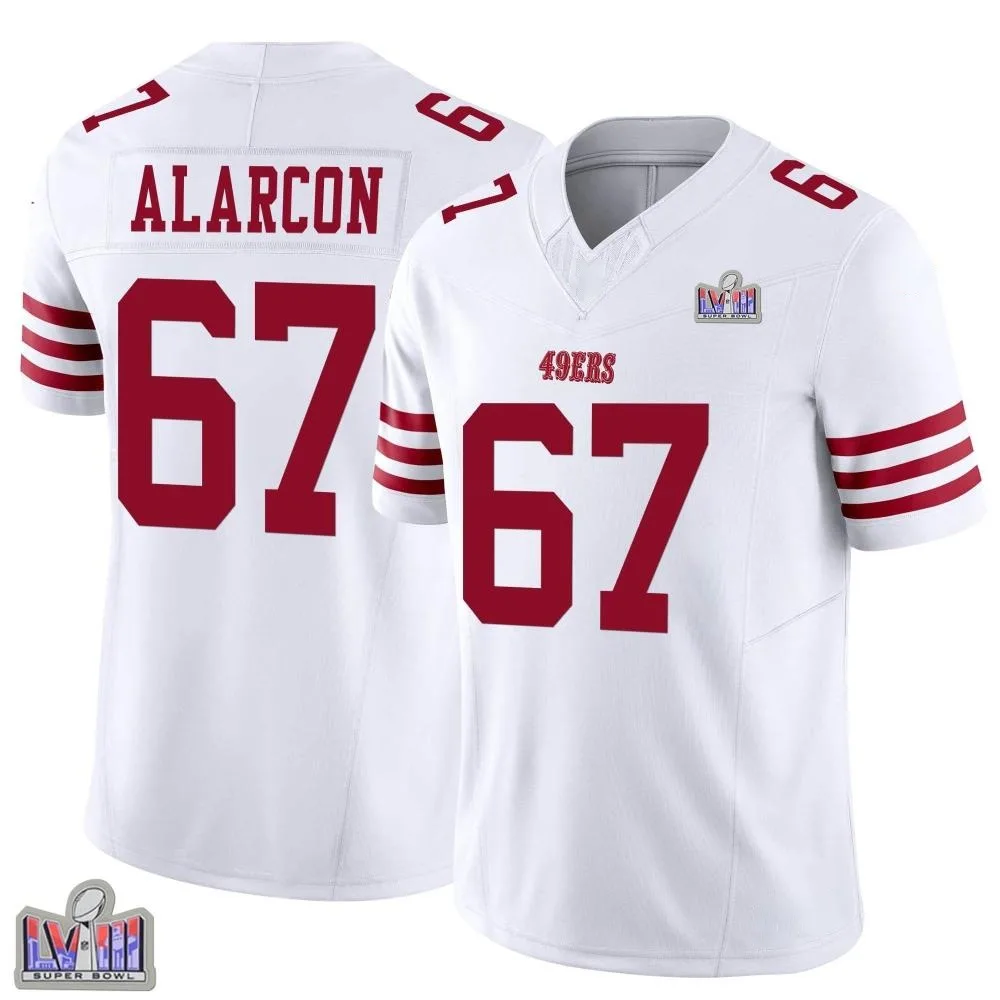 Youth San Francisco 49ers Isaac Alarcon Nike Vapor F.U.S.E. Super Bowl LVIII Patch Limited White Jersey Youth San Francisco 49ers Isaac Alarcon Nike Vapor F.U.S.E. Super Bowl LVIII Patch Limited White Jersey