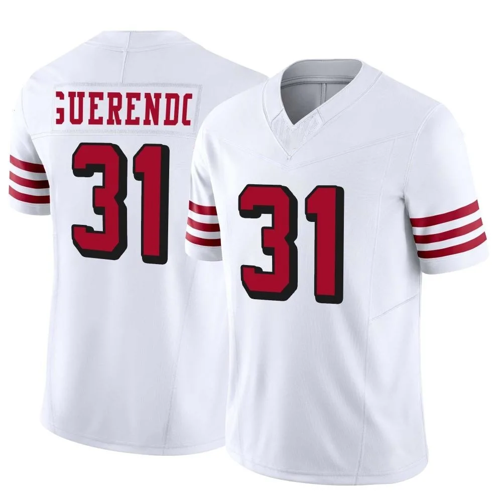Men's San Francisco 49ers Isaac Guerendo Nike Alternate Vapor F.U.S.E. Limited White Jersey Men's San Francisco 49ers Isaac Guerendo Nike Alternate Vapor F.U.S.E. Limited White Jersey