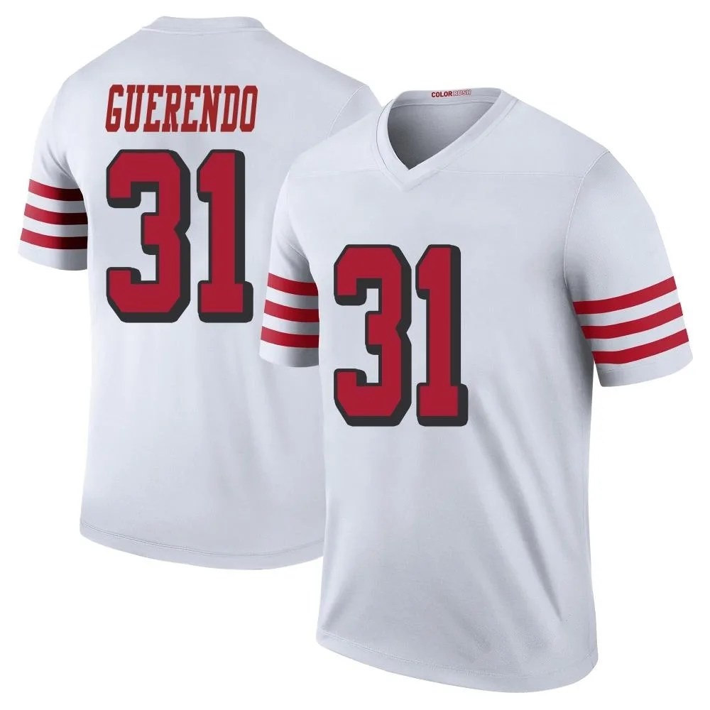 Men's San Francisco 49ers Isaac Guerendo Nike Color Rush Legend White Jersey Men's San Francisco 49ers Isaac Guerendo Nike Color Rush Legend White Jersey