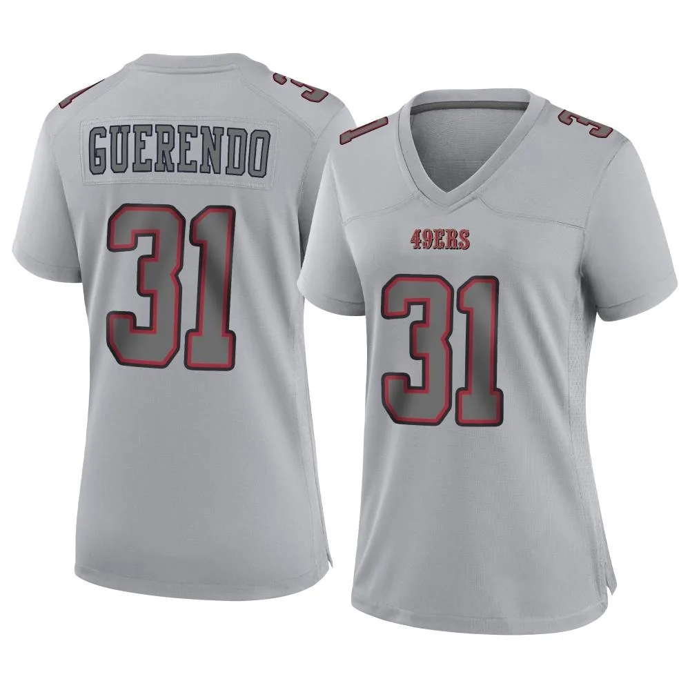 Women's San Francisco 49ers Isaac Guerendo Nike Atmosphere Fashion Game Gray Jersey Women's San Francisco 49ers Isaac Guerendo Nike Atmosphere Fashion Game Gray Jersey