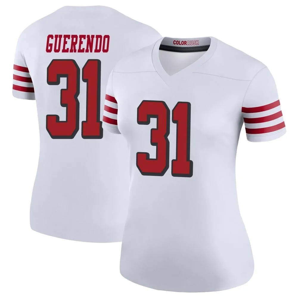 Women's San Francisco 49ers Isaac Guerendo Nike Color Rush Legend White Jersey Women's San Francisco 49ers Isaac Guerendo Nike Color Rush Legend White Jersey