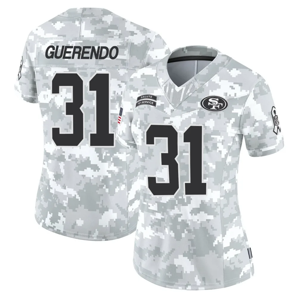 Women's San Francisco 49ers Isaac Guerendo Nike Francisco 2024 Salute To Service Limited Arctic Camo Jersey Women's San Francisco 49ers Isaac Guerendo Nike Francisco 2024 Salute To Service Limited Arctic Camo Jersey