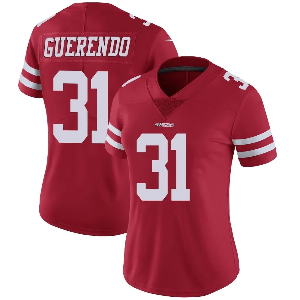 Women's San Francisco 49ers Isaac Guerendo Nike Team Color Vapor Untouchable Limited Red Jersey Women's San Francisco 49ers Isaac Guerendo Nike Team Color Vapor Untouchable Limited Red Jersey