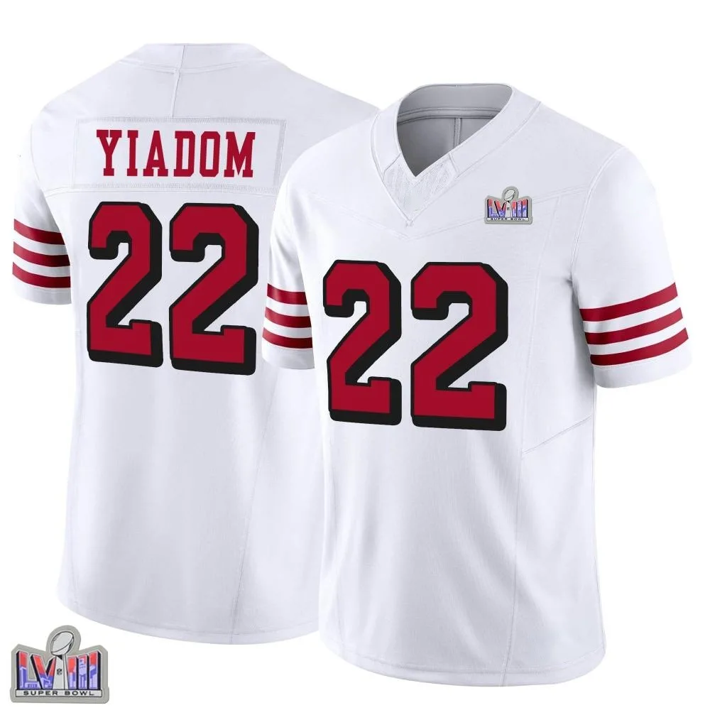 Youth San Francisco 49ers Isaac Yiadom Nike Alternate Vapor F.U.S.E. Super Bowl LVIII Patch Limited White Jersey Youth San Francisco 49ers Isaac Yiadom Nike Alternate Vapor F.U.S.E. Super Bowl LVIII Patch Limited White Jersey