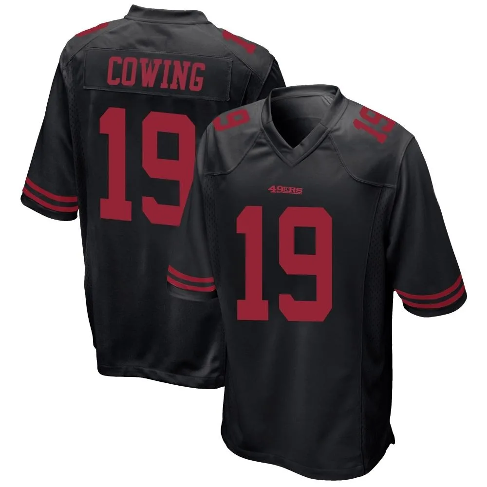 Men's San Francisco 49ers Jacob Cowing Nike Alternate Game Black Jersey Men's San Francisco 49ers Jacob Cowing Nike Alternate Game Black Jersey