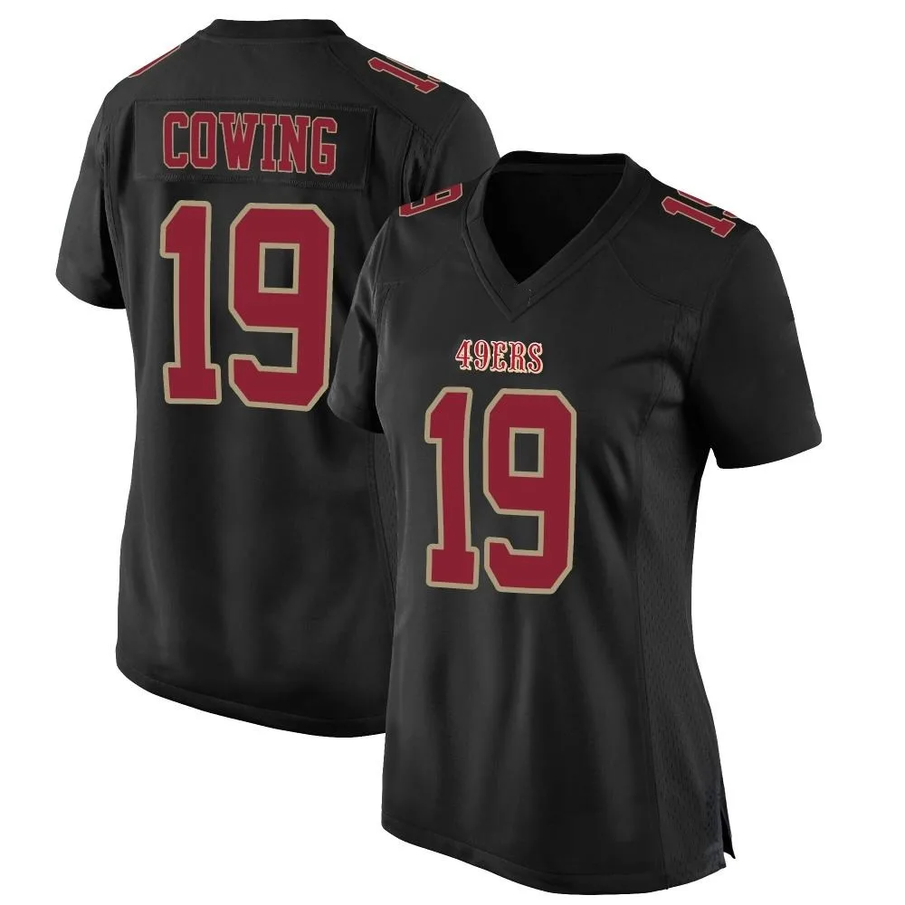 Women's San Francisco 49ers Jacob Cowing Nike Fashion Game Black Jersey Women's San Francisco 49ers Jacob Cowing Nike Fashion Game Black Jersey