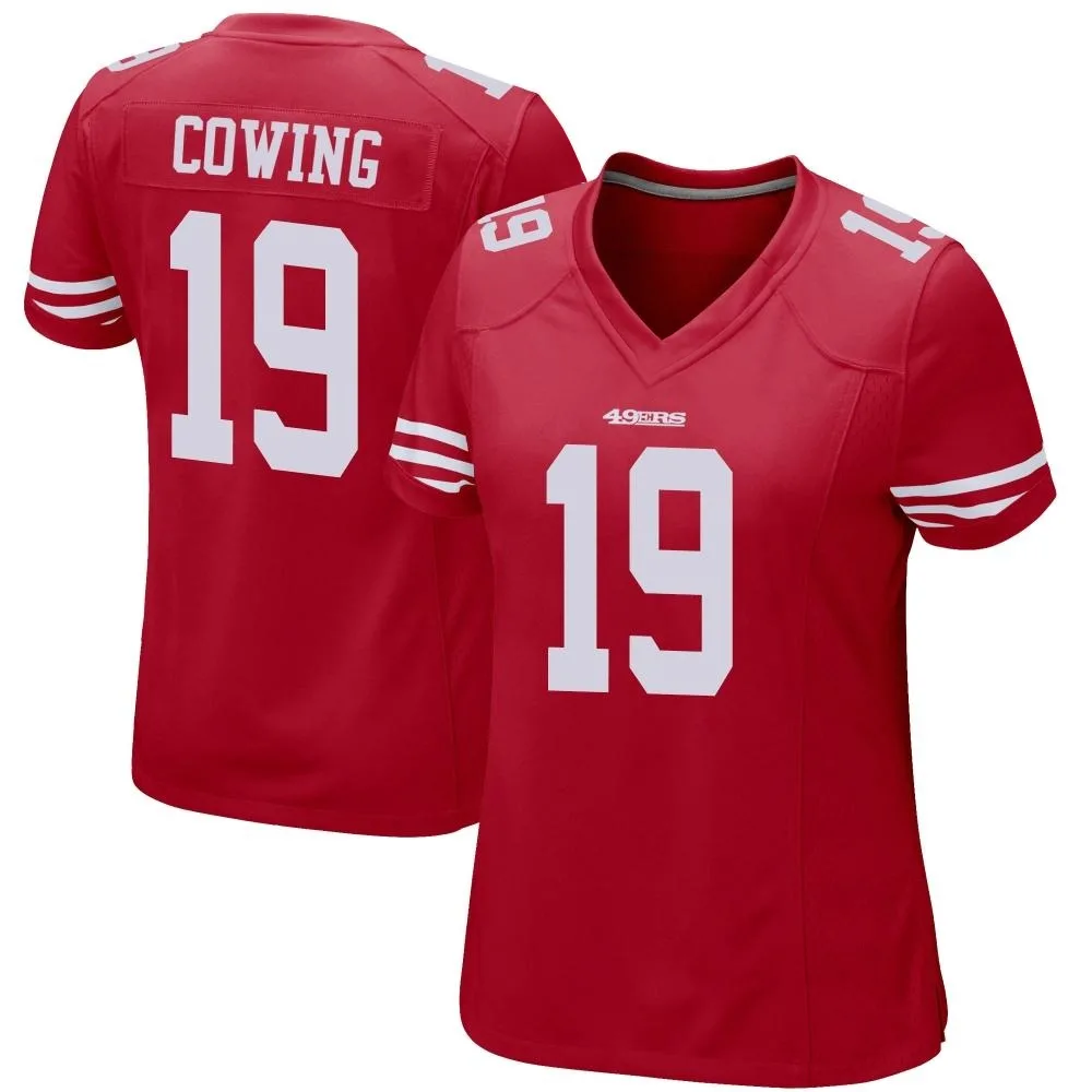 Women's San Francisco 49ers Jacob Cowing Nike Team Color Game Red Jersey Women's San Francisco 49ers Jacob Cowing Nike Team Color Game Red Jersey