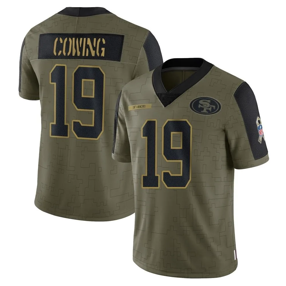 Youth San Francisco 49ers Jacob Cowing Nike 2021 Salute To Service Limited Olive Jersey Youth San Francisco 49ers Jacob Cowing Nike 2021 Salute To Service Limited Olive Jersey