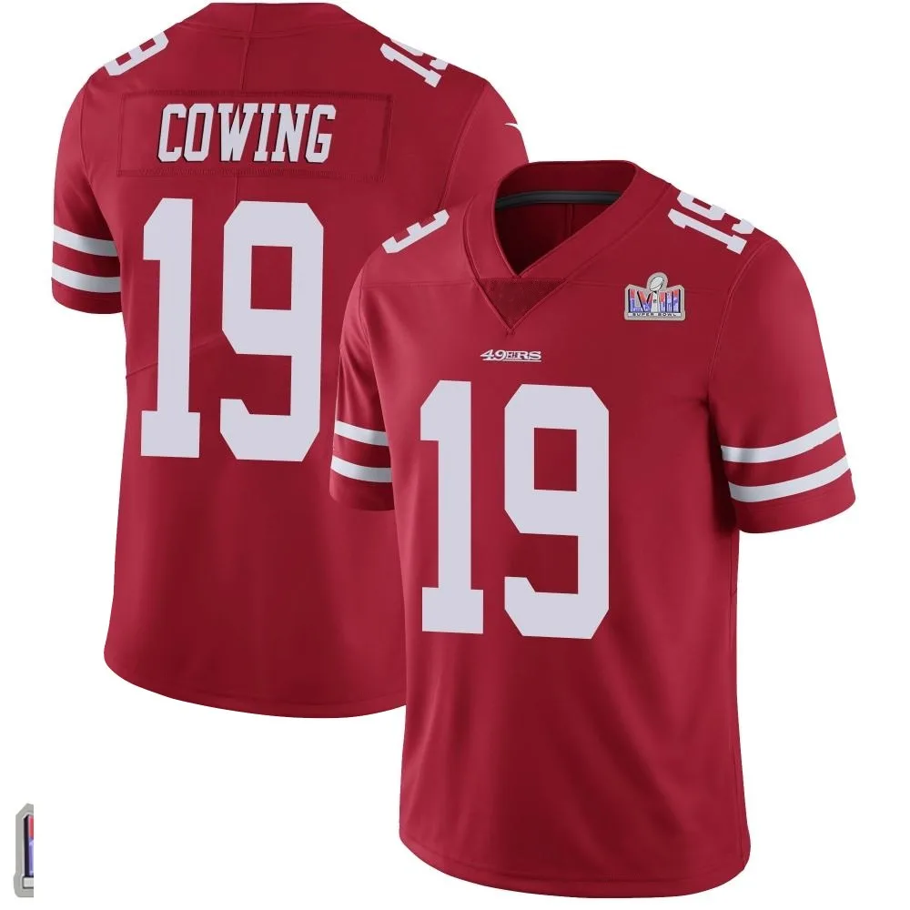 Youth San Francisco 49ers Jacob Cowing Nike Team Color Vapor Untouchable Super Bowl LVIII Patch Limited Red Jersey Youth San Francisco 49ers Jacob Cowing Nike Team Color Vapor Untouchable Super Bowl LVIII Patch Limited Red Jersey