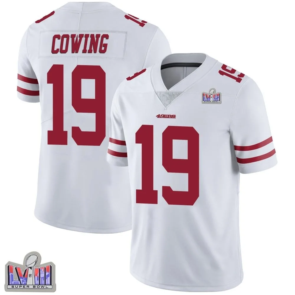 Youth San Francisco 49ers Jacob Cowing Nike Vapor Untouchable Super Bowl LVIII Patch Limited White Jersey Youth San Francisco 49ers Jacob Cowing Nike Vapor Untouchable Super Bowl LVIII Patch Limited White Jersey