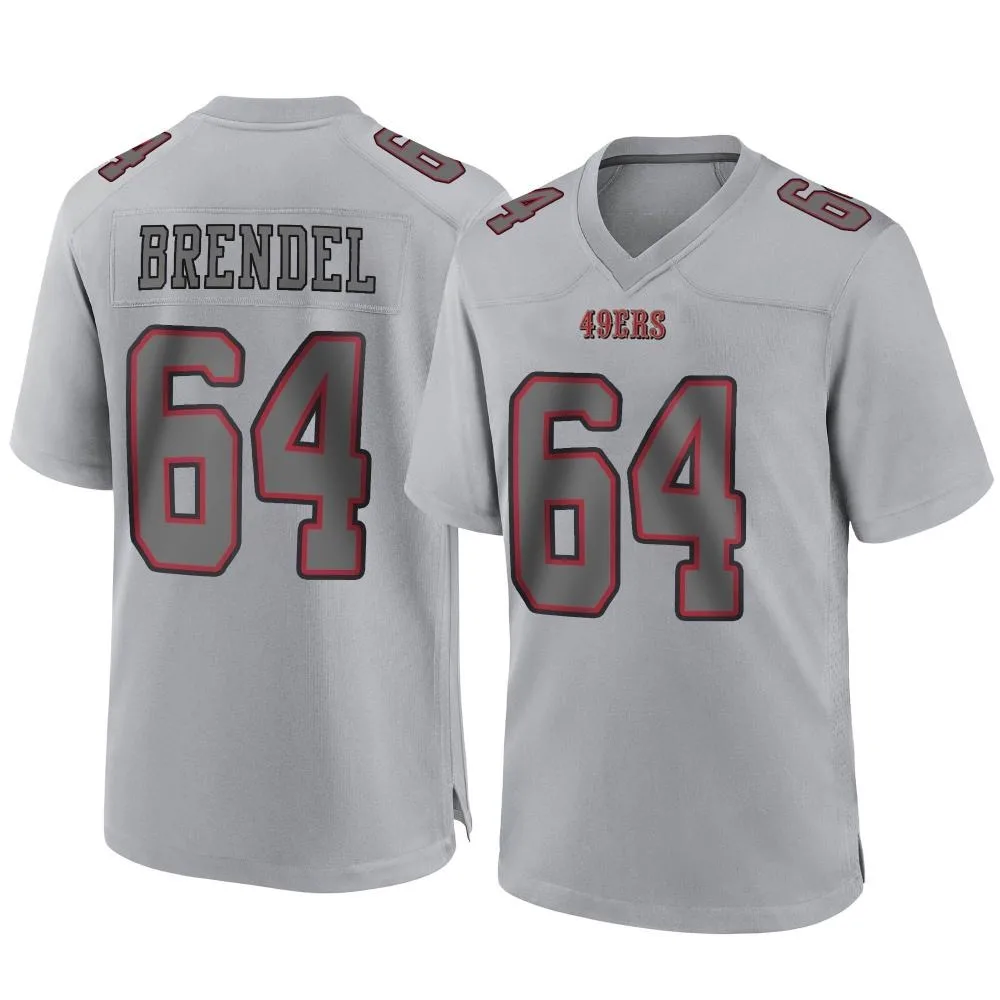 Men's San Francisco 49ers Jake Brendel Nike Atmosphere Fashion Game Gray Jersey Men's San Francisco 49ers Jake Brendel Nike Atmosphere Fashion Game Gray Jersey