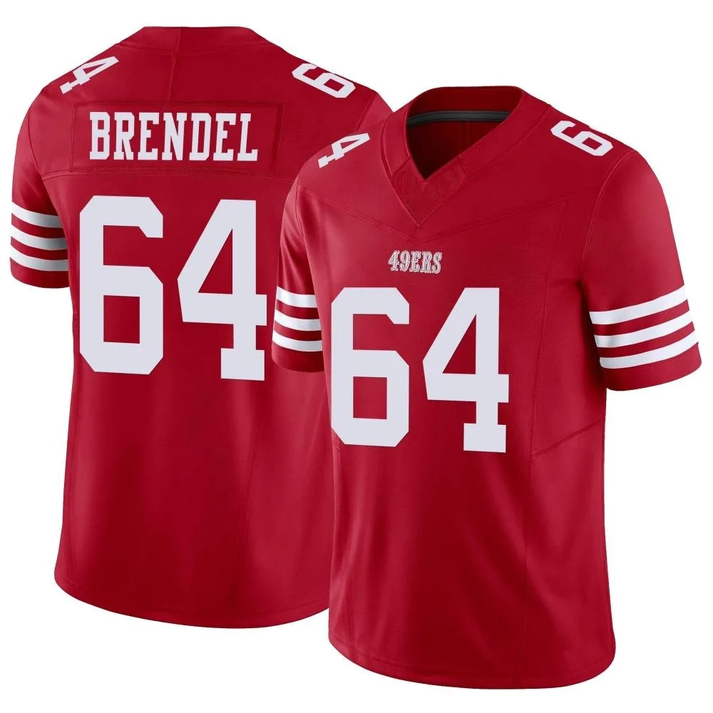 Men's San Francisco 49ers Jake Brendel Nike Vapor F.U.S.E. Limited Scarlet Jersey Men's San Francisco 49ers Jake Brendel Nike Vapor F.U.S.E. Limited Scarlet Jersey