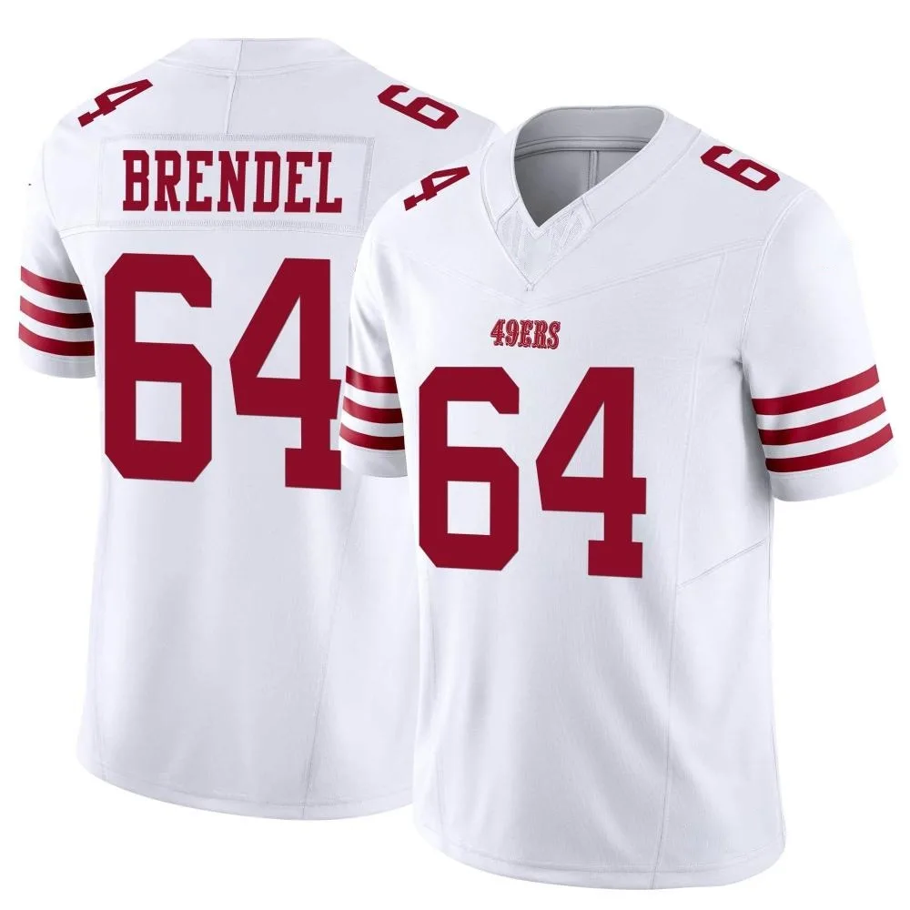 Men's San Francisco 49ers Jake Brendel Nike Vapor F.U.S.E. Limited White Jersey Men's San Francisco 49ers Jake Brendel Nike Vapor F.U.S.E. Limited White Jersey
