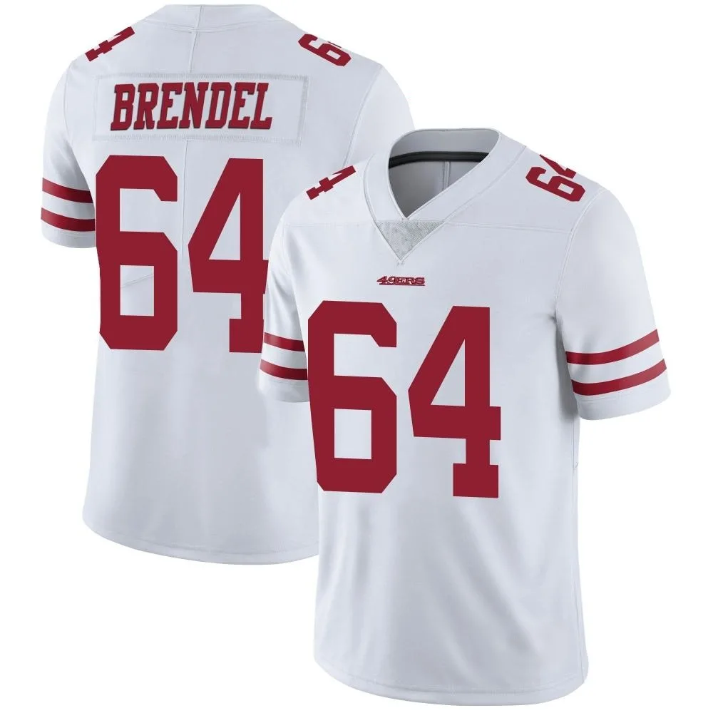 Men's San Francisco 49ers Jake Brendel Nike Vapor Untouchable Limited White Jersey Men's San Francisco 49ers Jake Brendel Nike Vapor Untouchable Limited White Jersey