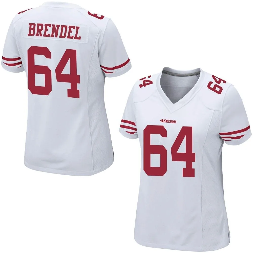 Women's San Francisco 49ers Jake Brendel Nike Game White Jersey Women's San Francisco 49ers Jake Brendel Nike Game White Jersey