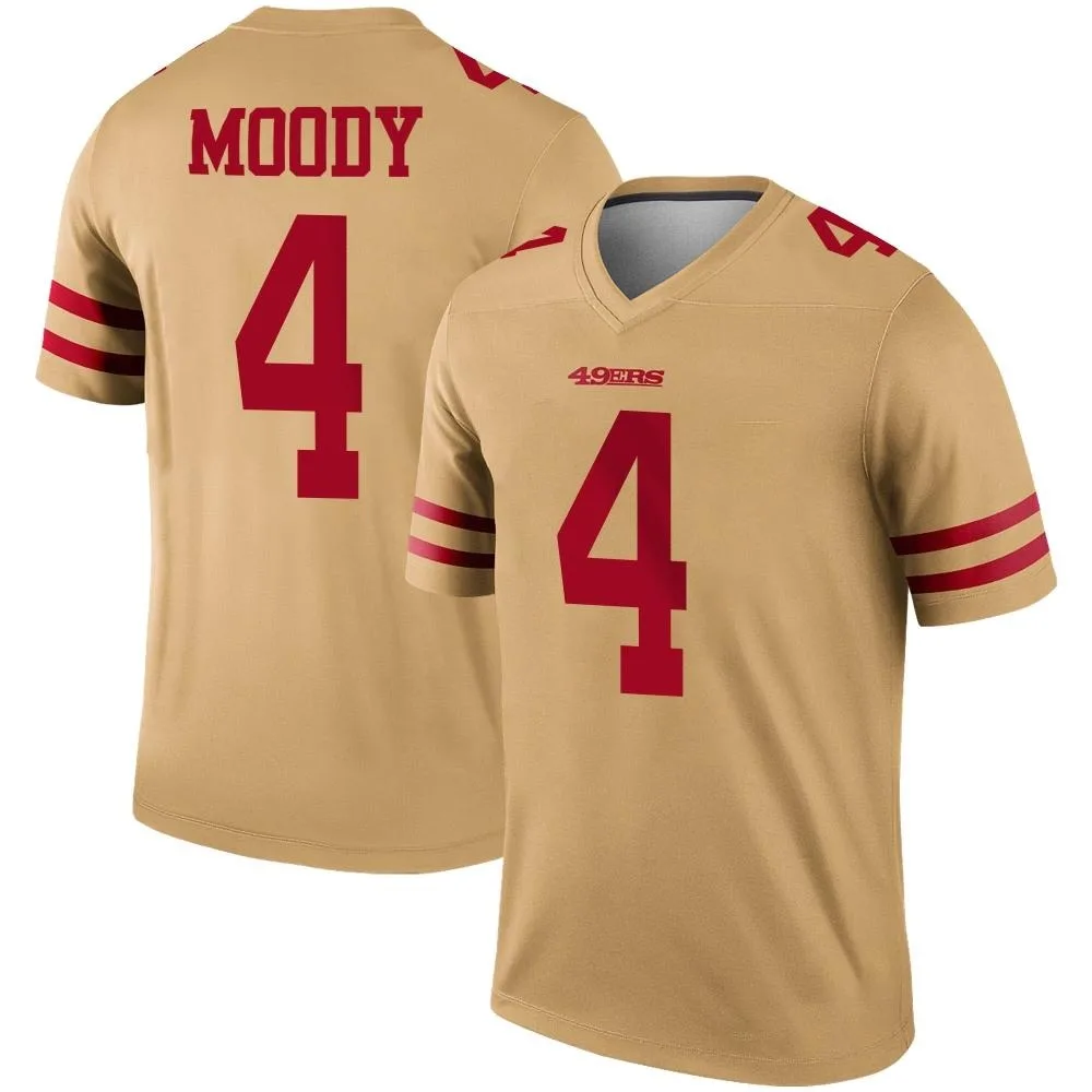 Men's San Francisco 49ers Jake Moody Nike Inverted Legend Gold Jersey Men's San Francisco 49ers Jake Moody Nike Inverted Legend Gold Jersey