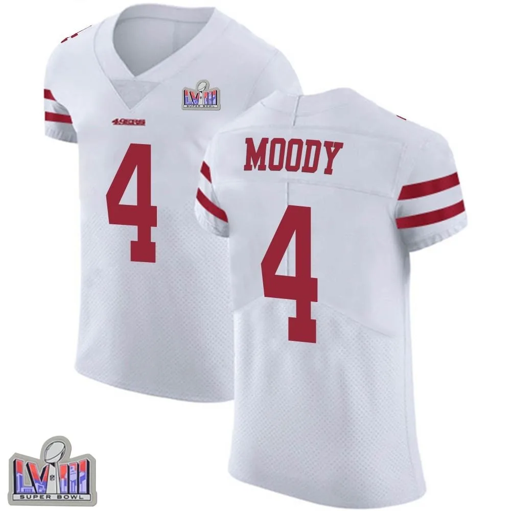 Men's San Francisco 49ers Jake Moody Nike Vapor Untouchable Super Bowl LVIII Patch Elite White Jersey Men's San Francisco 49ers Jake Moody Nike Vapor Untouchable Super Bowl LVIII Patch Elite White Jersey