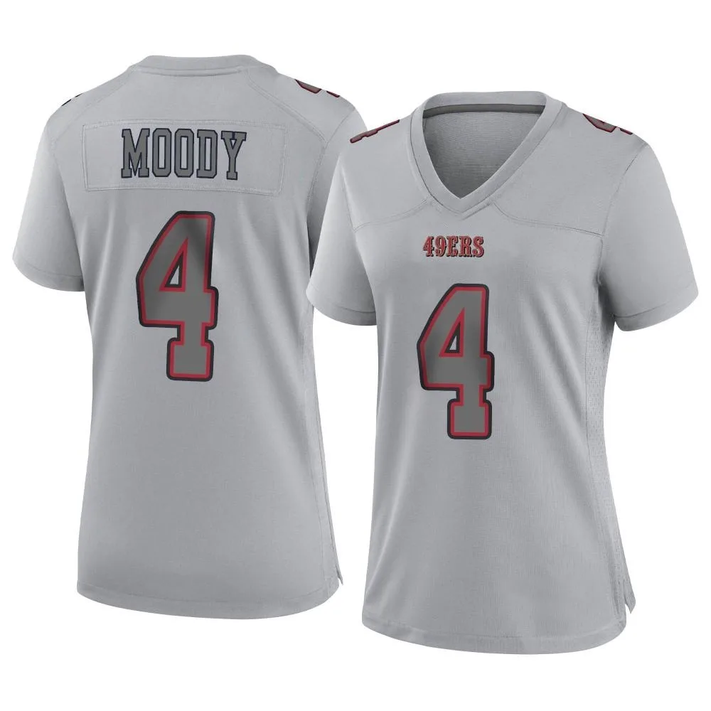 Women's San Francisco 49ers Jake Moody Nike Atmosphere Fashion Game Gray Jersey Women's San Francisco 49ers Jake Moody Nike Atmosphere Fashion Game Gray Jersey