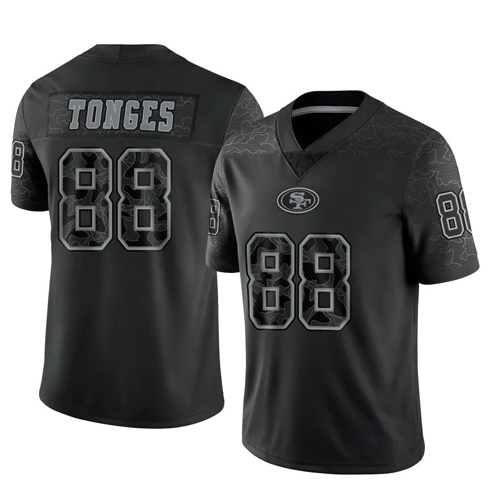 Men's San Francisco 49ers Jake Tonges Nike Reflective Limited Black Jersey Men's San Francisco 49ers Jake Tonges Nike Reflective Limited Black Jersey