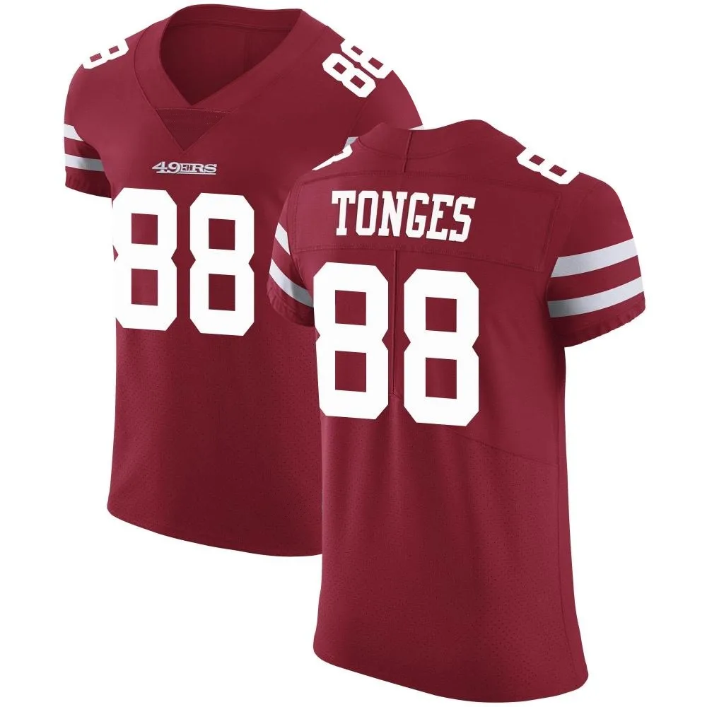 Men's San Francisco 49ers Jake Tonges Nike Team Color Vapor Untouchable Elite Red Jersey Men's San Francisco 49ers Jake Tonges Nike Team Color Vapor Untouchable Elite Red Jersey