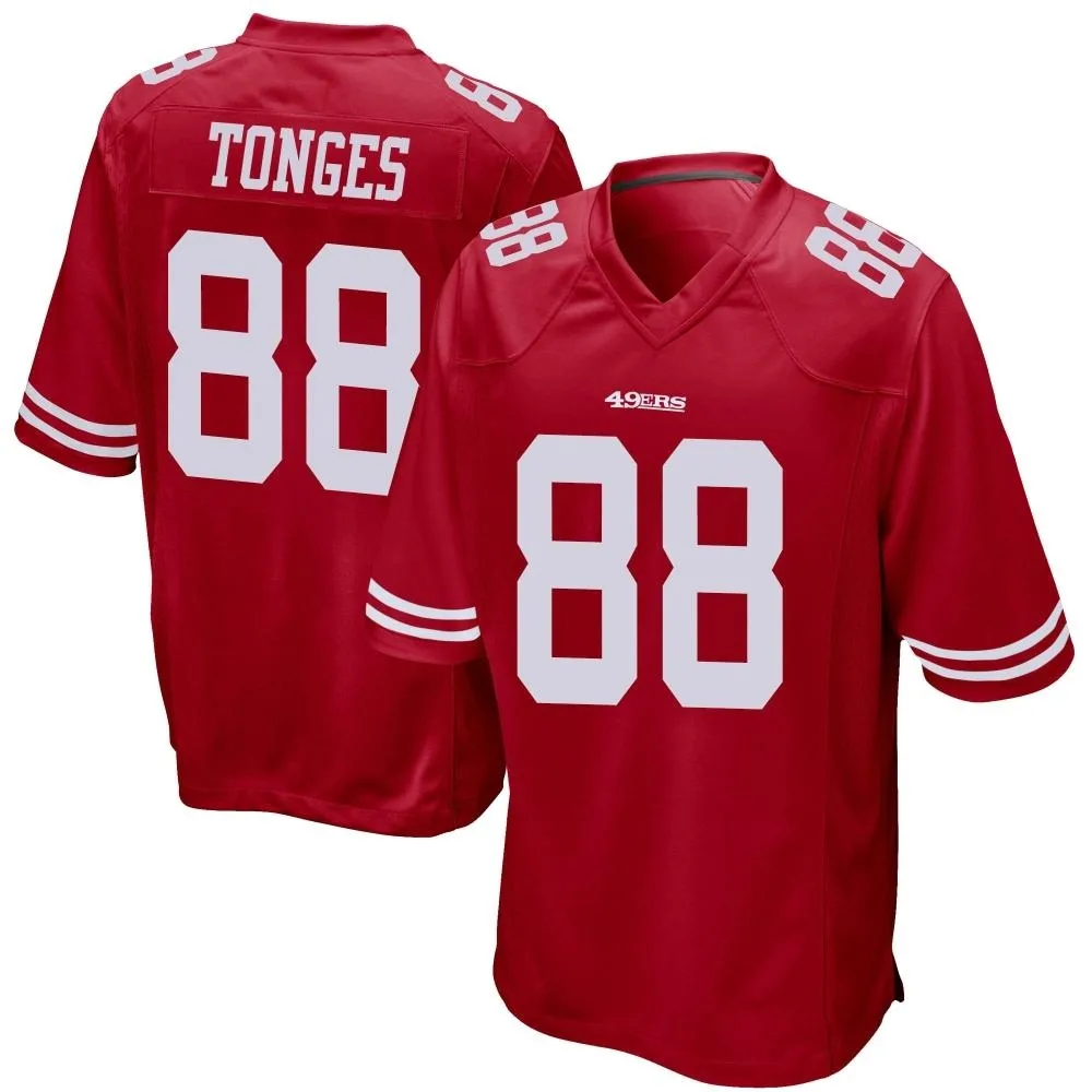 Youth San Francisco 49ers Jake Tonges Nike Team Color Game Red Jersey Youth San Francisco 49ers Jake Tonges Nike Team Color Game Red Jersey