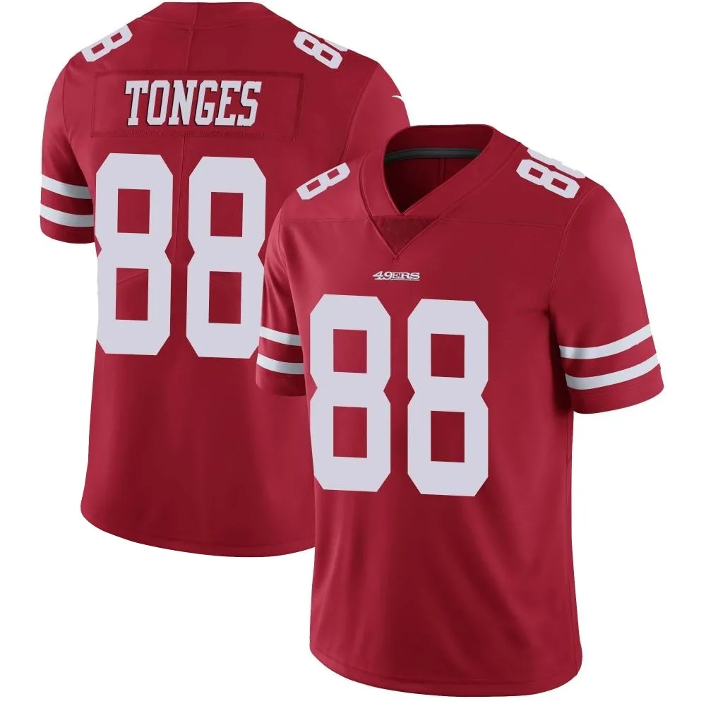 Youth San Francisco 49ers Jake Tonges Nike Team Color Vapor Untouchable Limited Red Jersey Youth San Francisco 49ers Jake Tonges Nike Team Color Vapor Untouchable Limited Red Jersey