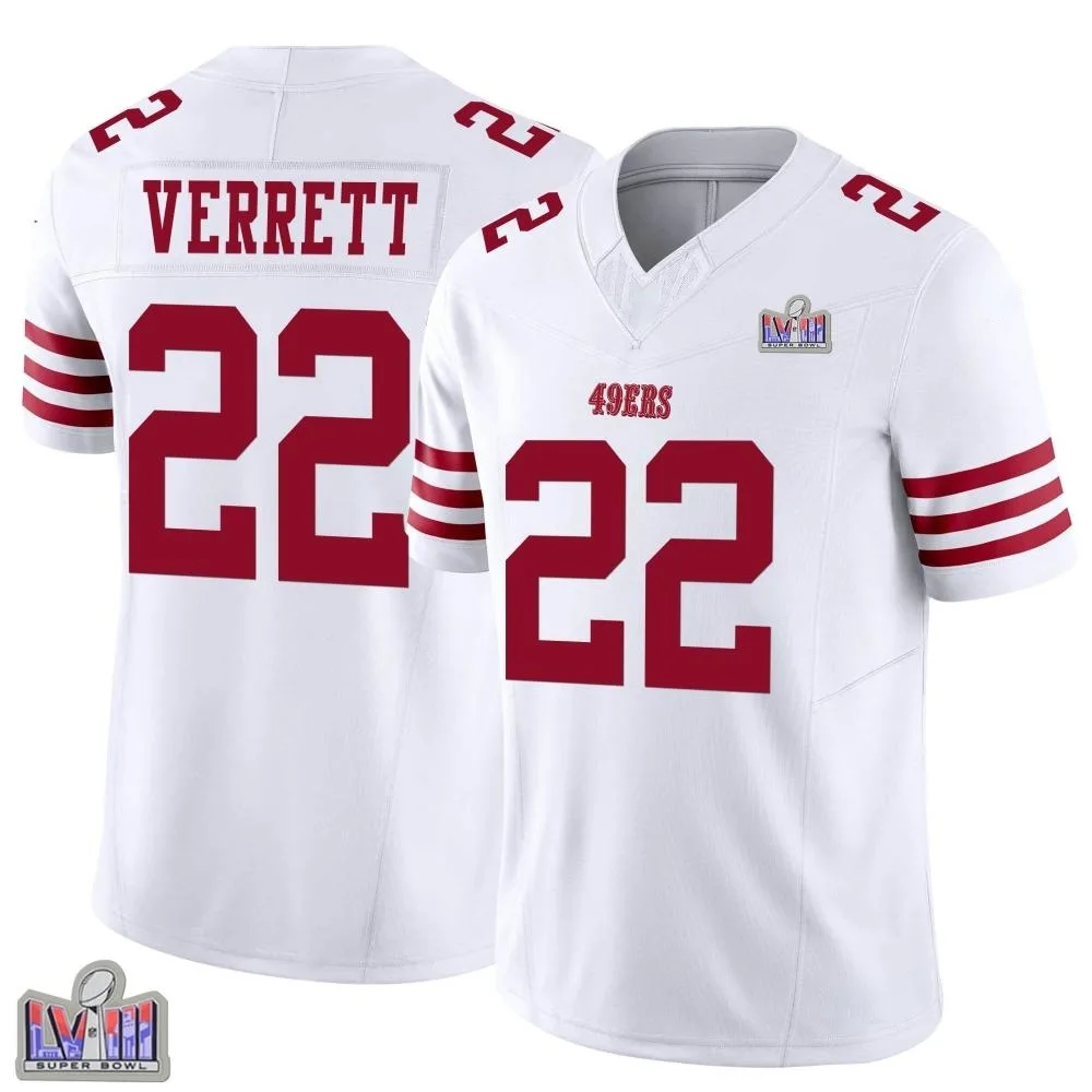 Youth San Francisco 49ers Jason Verrett Nike Vapor F.U.S.E. Super Bowl LVIII Patch Limited White Jersey Youth San Francisco 49ers Jason Verrett Nike Vapor F.U.S.E. Super Bowl LVIII Patch Limited White Jersey