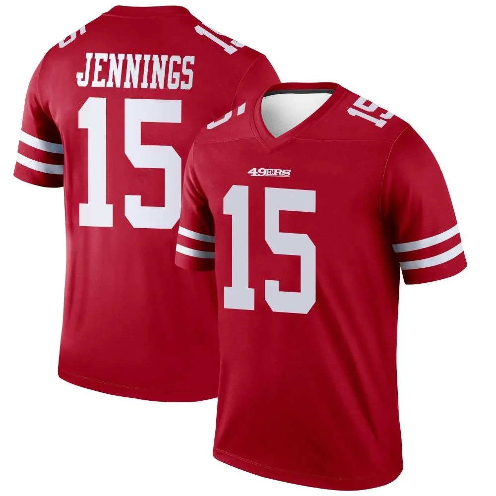 Men's San Francisco 49ers Jauan Jennings Nike Legend Scarlet Jersey Men's San Francisco 49ers Jauan Jennings Nike Legend Scarlet Jersey