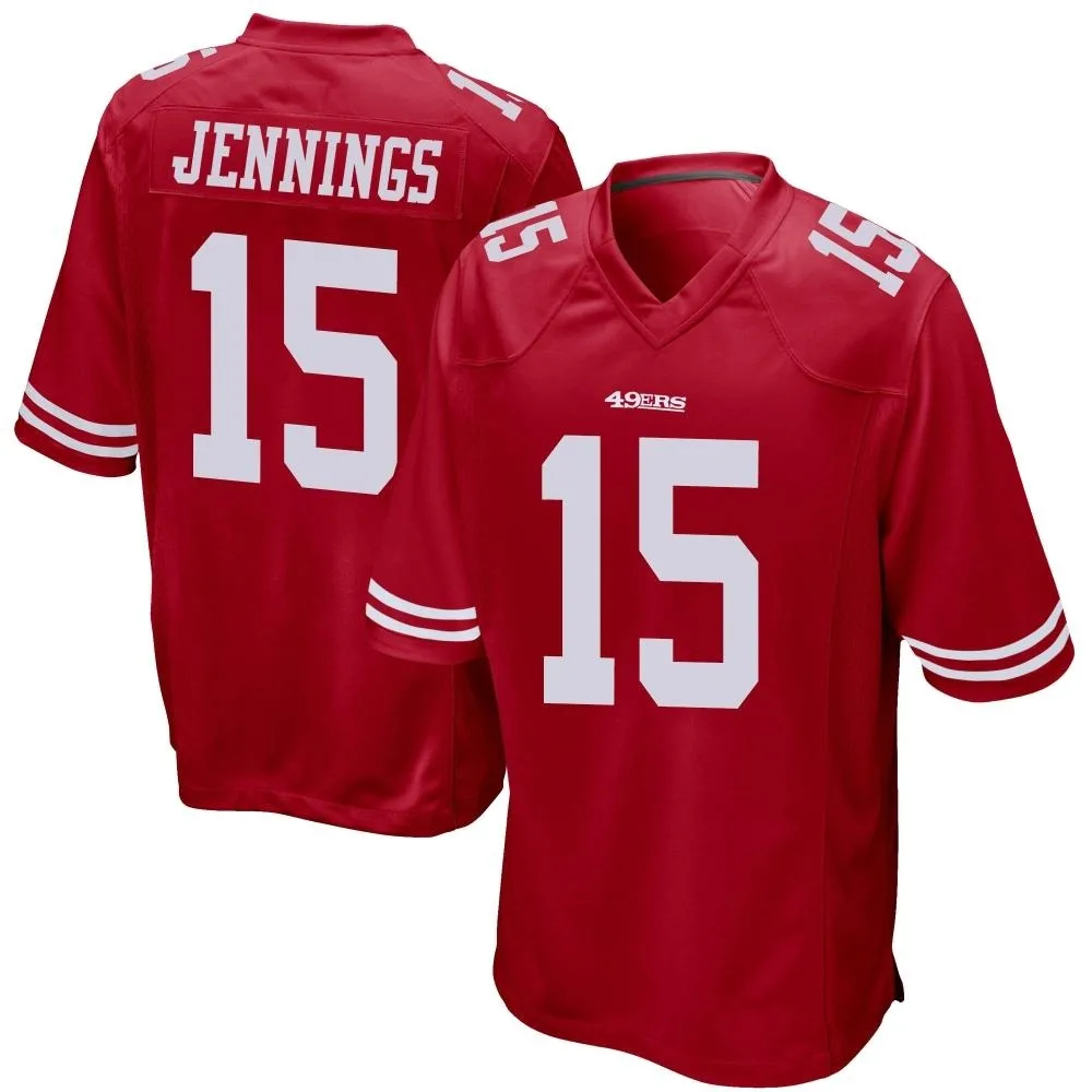 Men's San Francisco 49ers Jauan Jennings Nike Team Color Game Red Jersey Men's San Francisco 49ers Jauan Jennings Nike Team Color Game Red Jersey