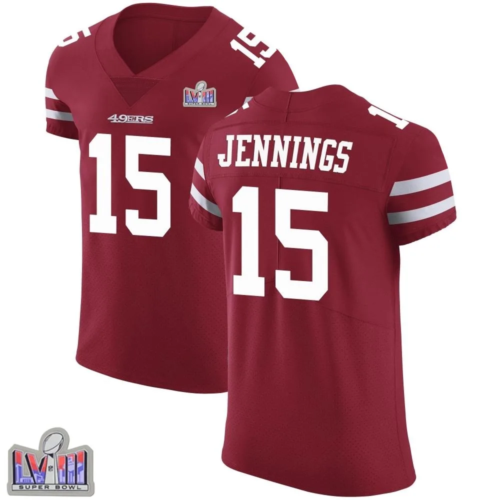 Men's San Francisco 49ers Jauan Jennings Nike Team Color Vapor Untouchable Super Bowl LVIII Patch Elite Red Jersey Men's San Francisco 49ers Jauan Jennings Nike Team Color Vapor Untouchable Super Bowl LVIII Patch Elite Red Jersey