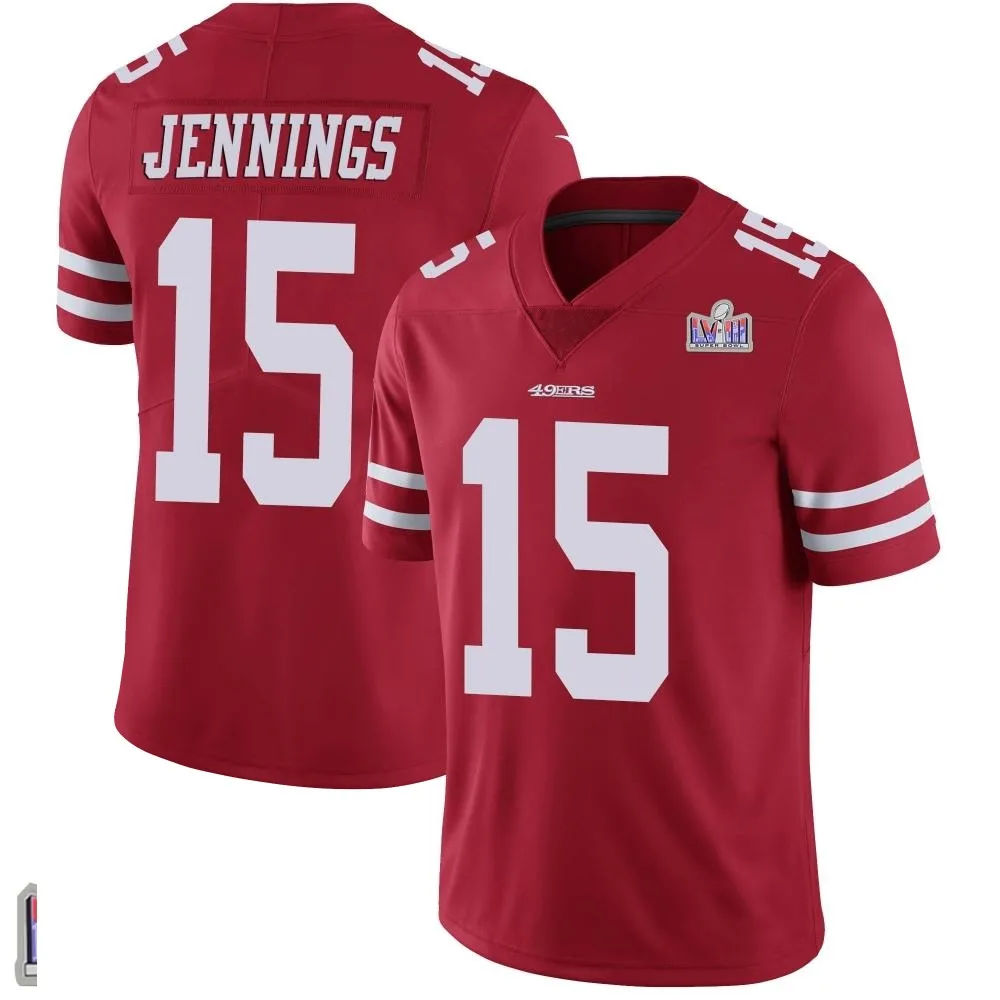 Men's San Francisco 49ers Jauan Jennings Nike Team Color Vapor Untouchable Super Bowl LVIII Patch Limited Red Jersey Men's San Francisco 49ers Jauan Jennings Nike Team Color Vapor Untouchable Super Bowl LVIII Patch Limited Red Jersey
