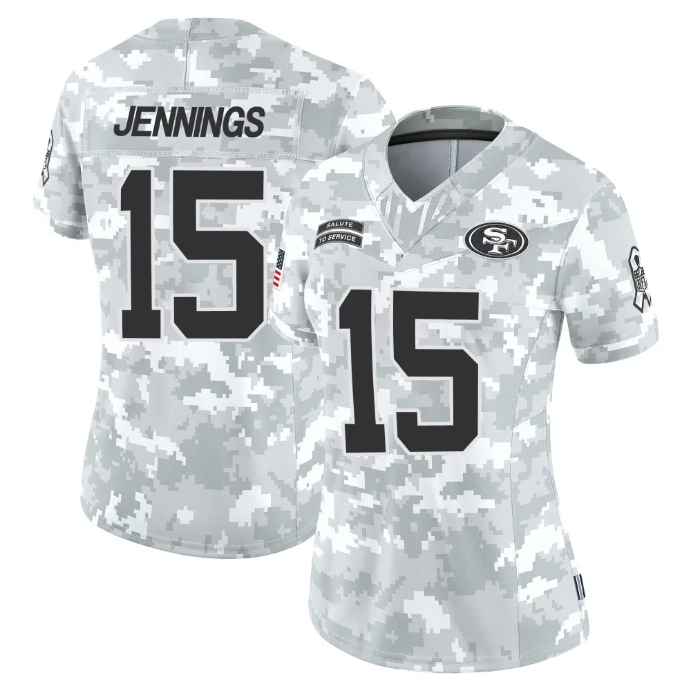 Women's San Francisco 49ers Jauan Jennings Nike Francisco 2024 Salute To Service Limited Arctic Camo Jersey Women's San Francisco 49ers Jauan Jennings Nike Francisco 2024 Salute To Service Limited Arctic Camo Jersey