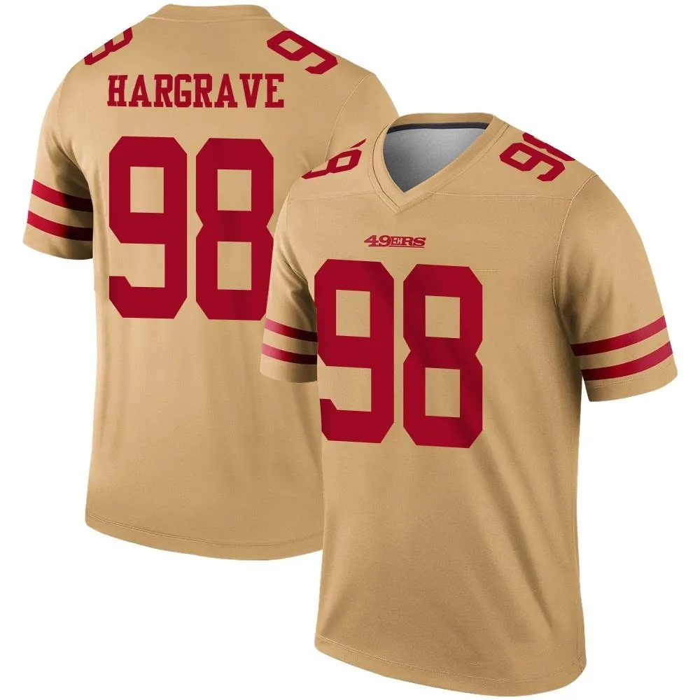 Men's San Francisco 49ers Javon Hargrave Nike Inverted Legend Gold Jersey Men's San Francisco 49ers Javon Hargrave Nike Inverted Legend Gold Jersey