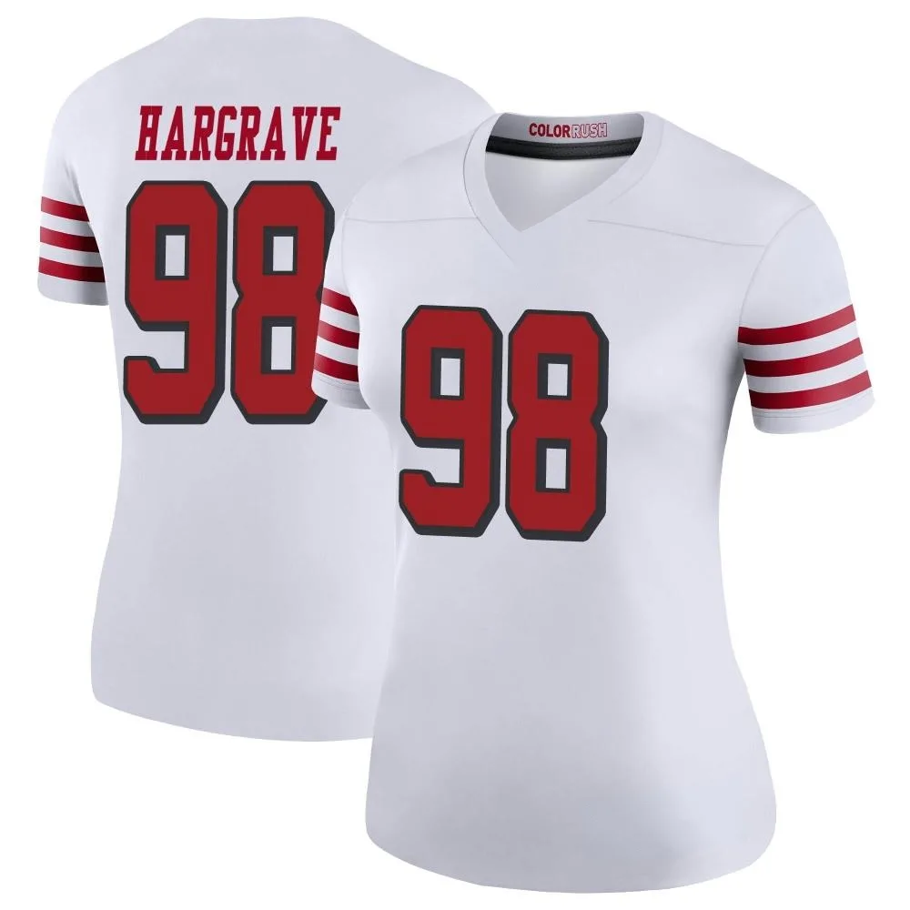 Women's San Francisco 49ers Javon Hargrave Nike Color Rush Legend White Jersey Women's San Francisco 49ers Javon Hargrave Nike Color Rush Legend White Jersey