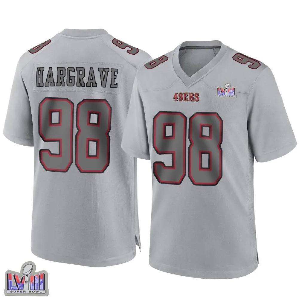 Youth San Francisco 49ers Javon Hargrave Nike Atmosphere Fashion Super Bowl LVIII Patch Game Gray Jersey Youth San Francisco 49ers Javon Hargrave Nike Atmosphere Fashion Super Bowl LVIII Patch Game Gray Jersey