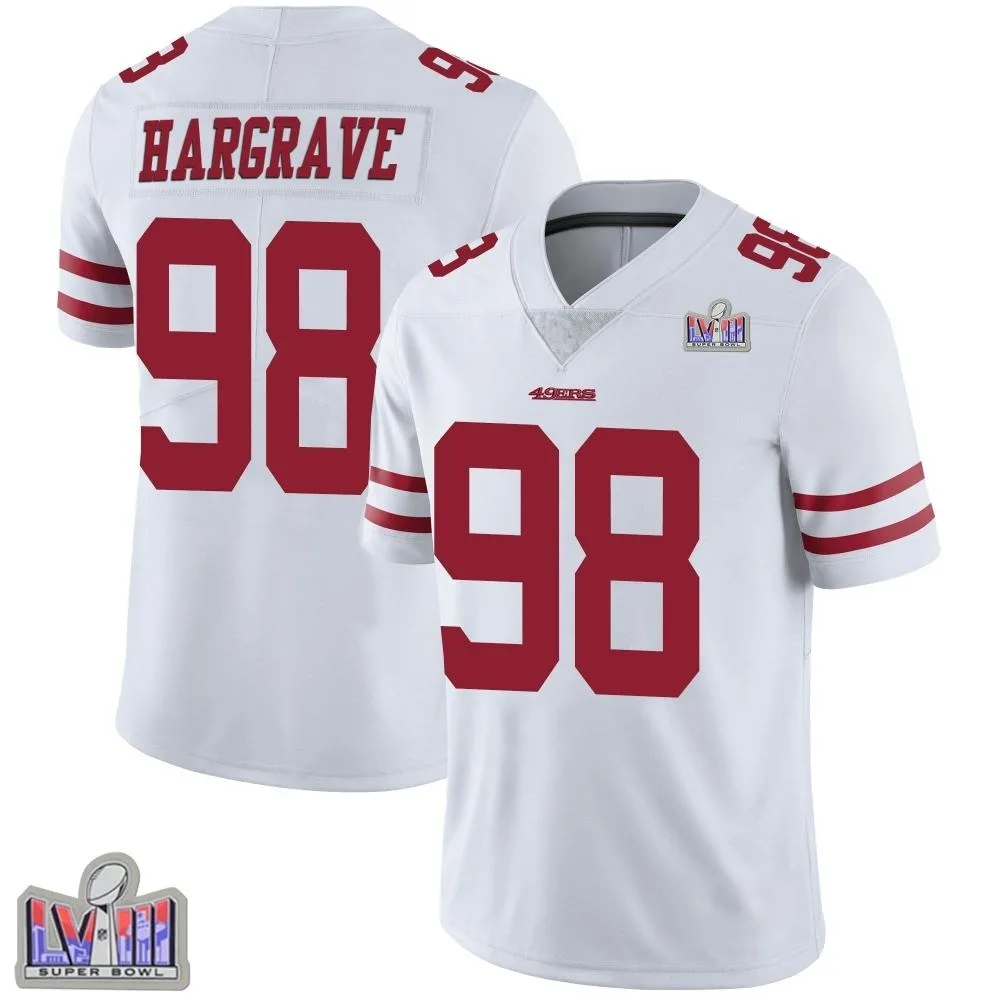 Youth San Francisco 49ers Javon Hargrave Nike Vapor Untouchable Super Bowl LVIII Patch Limited White Jersey Youth San Francisco 49ers Javon Hargrave Nike Vapor Untouchable Super Bowl LVIII Patch Limited White Jersey