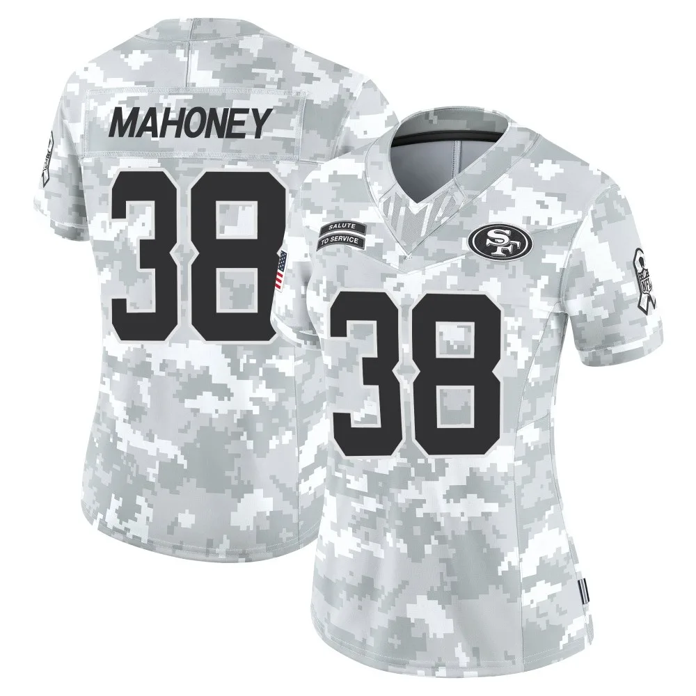 Women's San Francisco 49ers Jaylen Mahoney Nike Francisco 2024 Salute To Service Limited Arctic Camo Jersey Women's San Francisco 49ers Jaylen Mahoney Nike Francisco 2024 Salute To Service Limited Arctic Camo Jersey