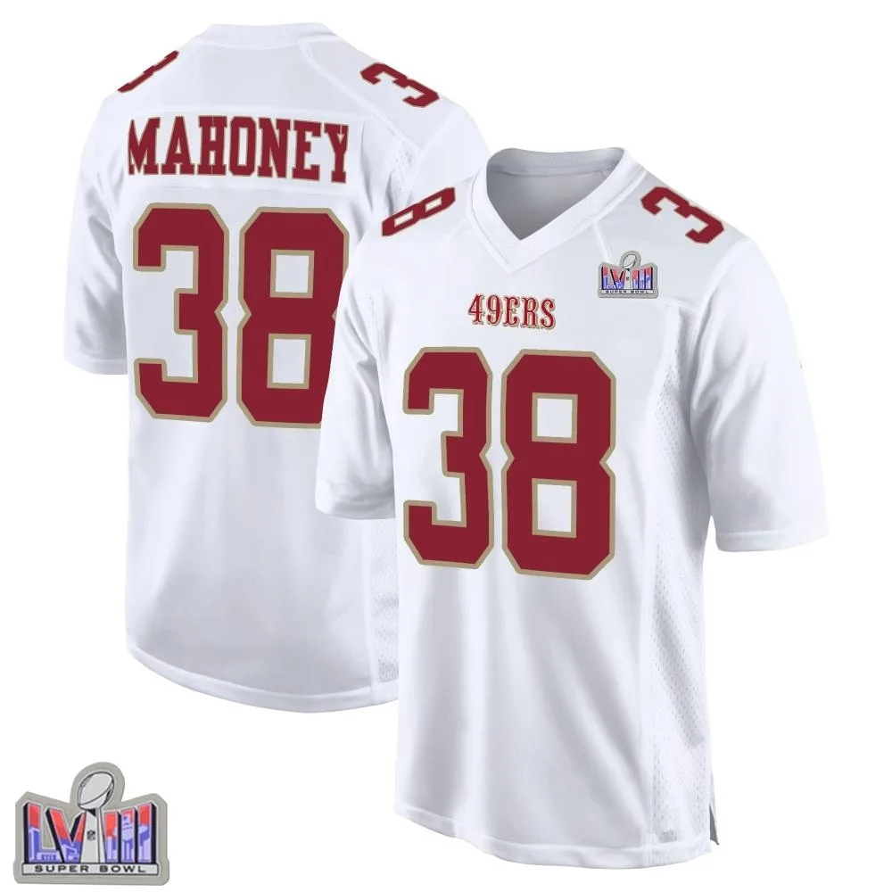 Youth San Francisco 49ers Jaylen Mahoney Nike Fashion Super Bowl LVIII Patch Game White Jersey Youth San Francisco 49ers Jaylen Mahoney Nike Fashion Super Bowl LVIII Patch Game White Jersey