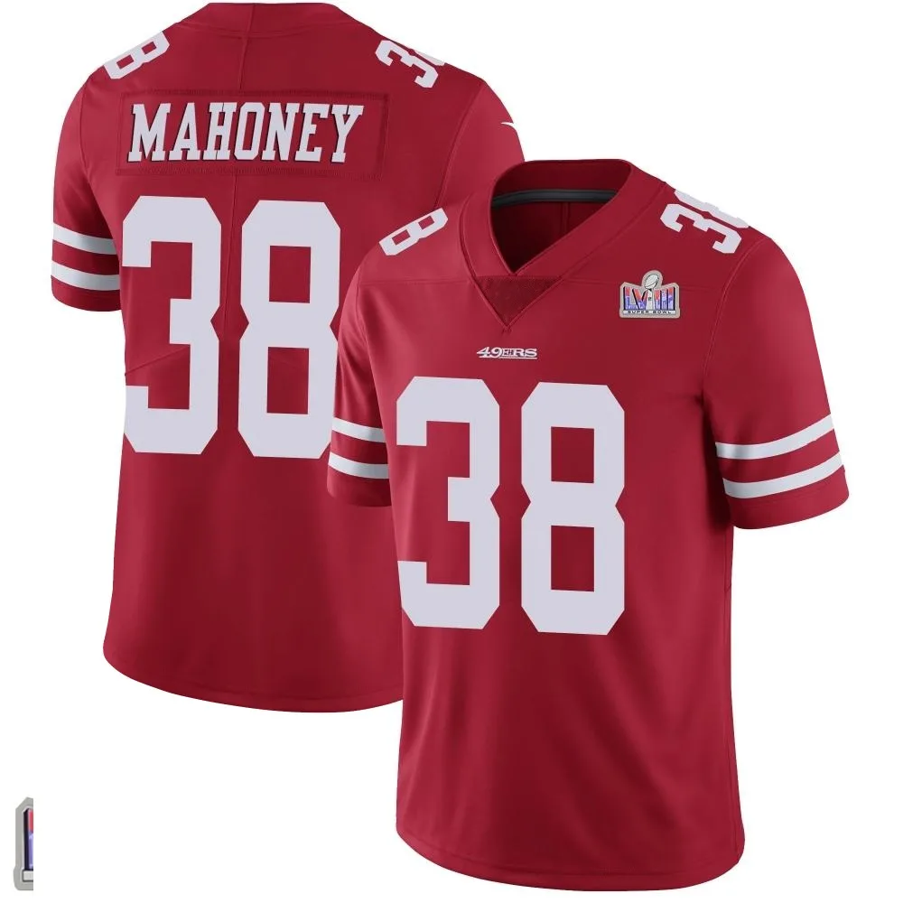 Youth San Francisco 49ers Jaylen Mahoney Nike Team Color Vapor Untouchable Super Bowl LVIII Patch Limited Red Jersey Youth San Francisco 49ers Jaylen Mahoney Nike Team Color Vapor Untouchable Super Bowl LVIII Patch Limited Red Jersey