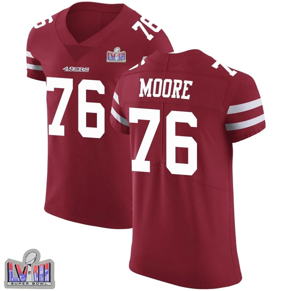 Men's San Francisco 49ers Jaylon Moore Nike Team Color Vapor Untouchable Super Bowl LVIII Patch Elite Red Jersey Men's San Francisco 49ers Jaylon Moore Nike Team Color Vapor Untouchable Super Bowl LVIII Patch Elite Red Jersey