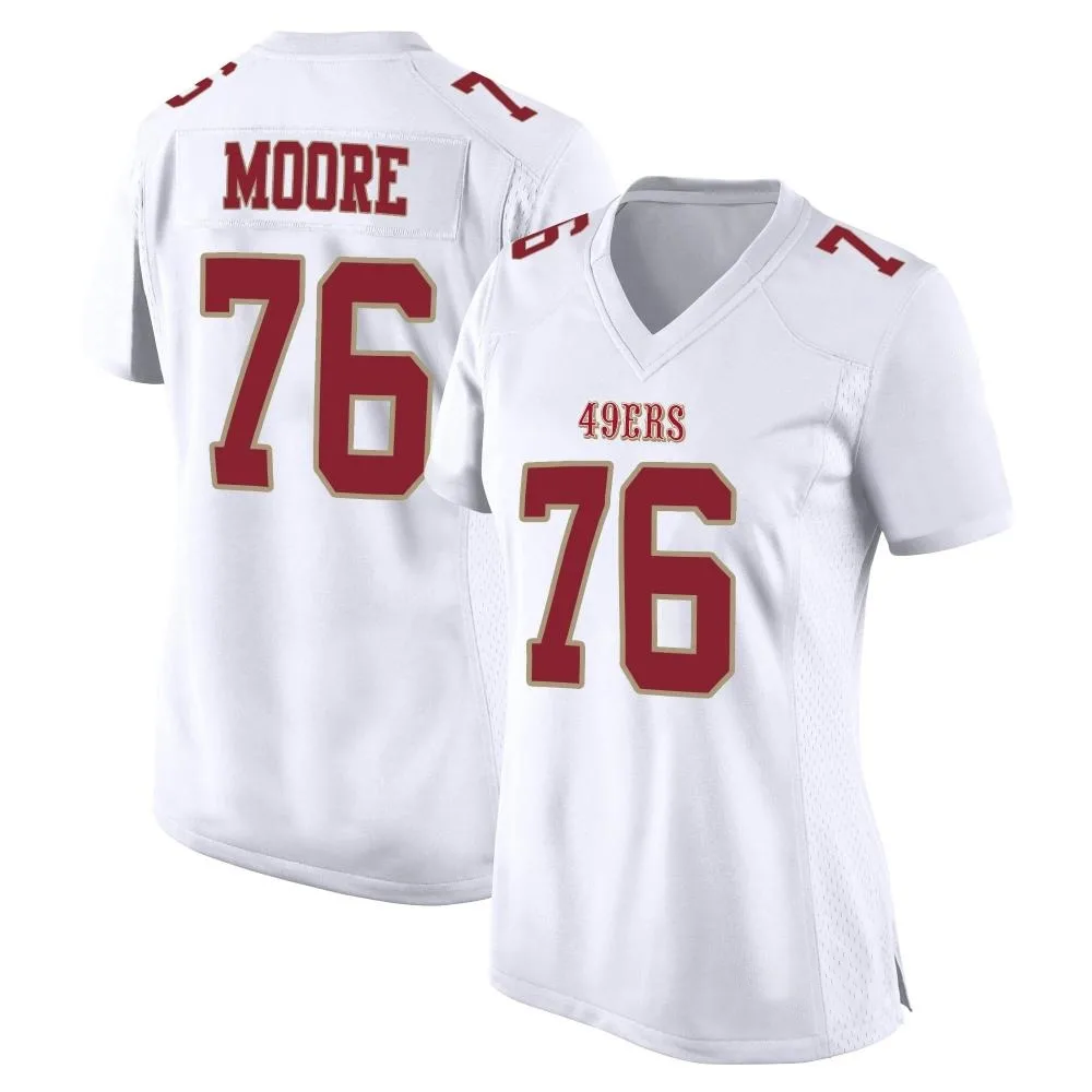 Women's San Francisco 49ers Jaylon Moore Nike Fashion Game White Jersey Women's San Francisco 49ers Jaylon Moore Nike Fashion Game White Jersey