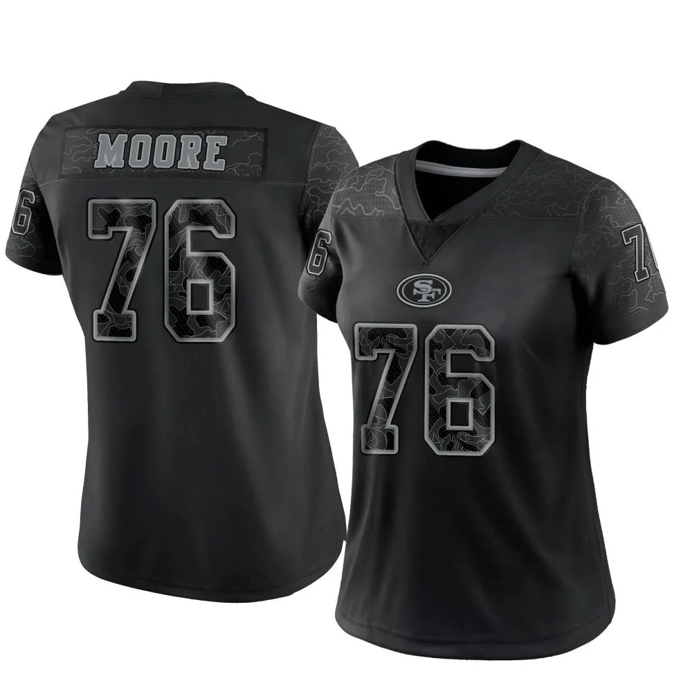 Women's San Francisco 49ers Jaylon Moore Nike Reflective Limited Black Jersey Women's San Francisco 49ers Jaylon Moore Nike Reflective Limited Black Jersey