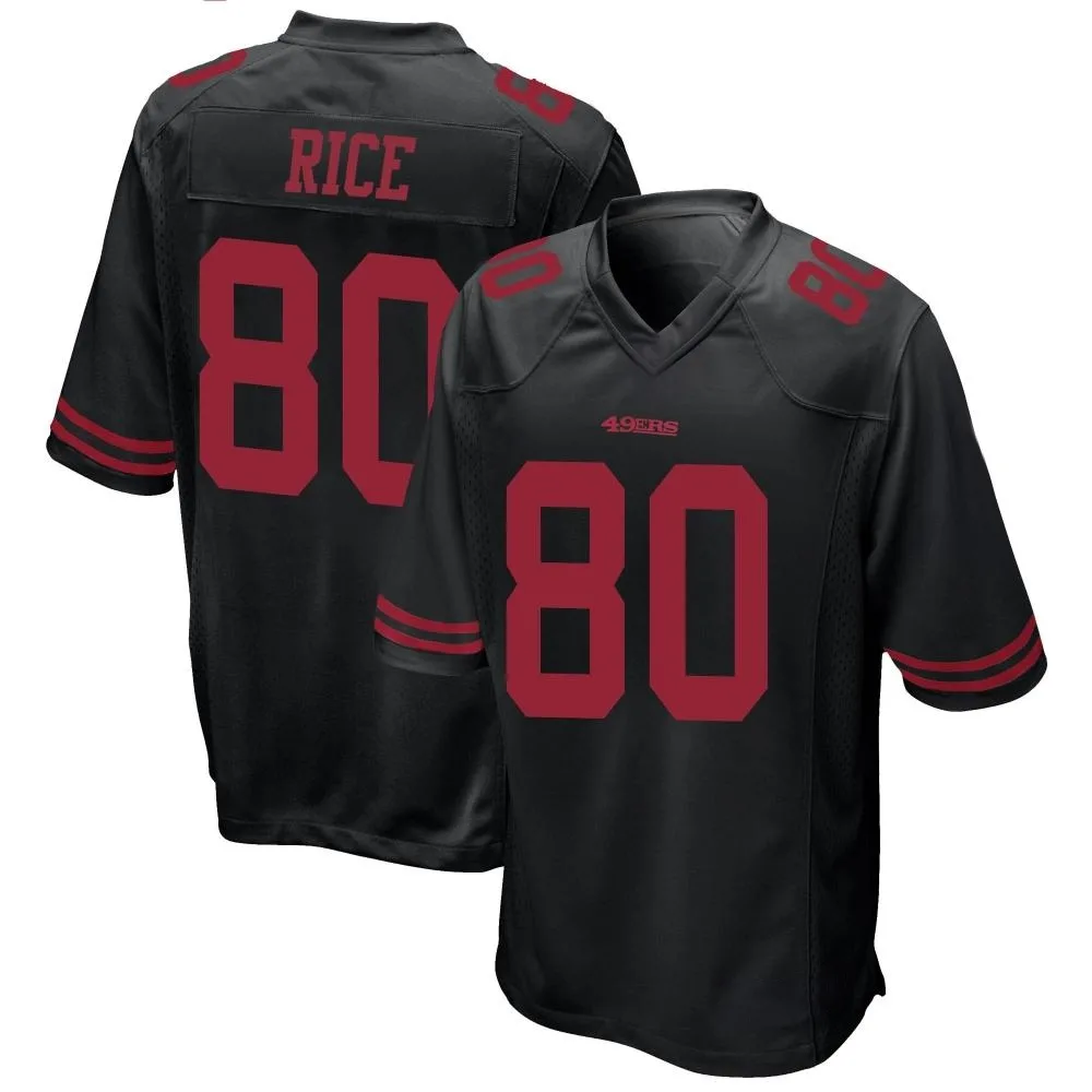 Men's San Francisco 49ers Jerry Rice Nike Alternate Game Black Jersey Men's San Francisco 49ers Jerry Rice Nike Alternate Game Black Jersey