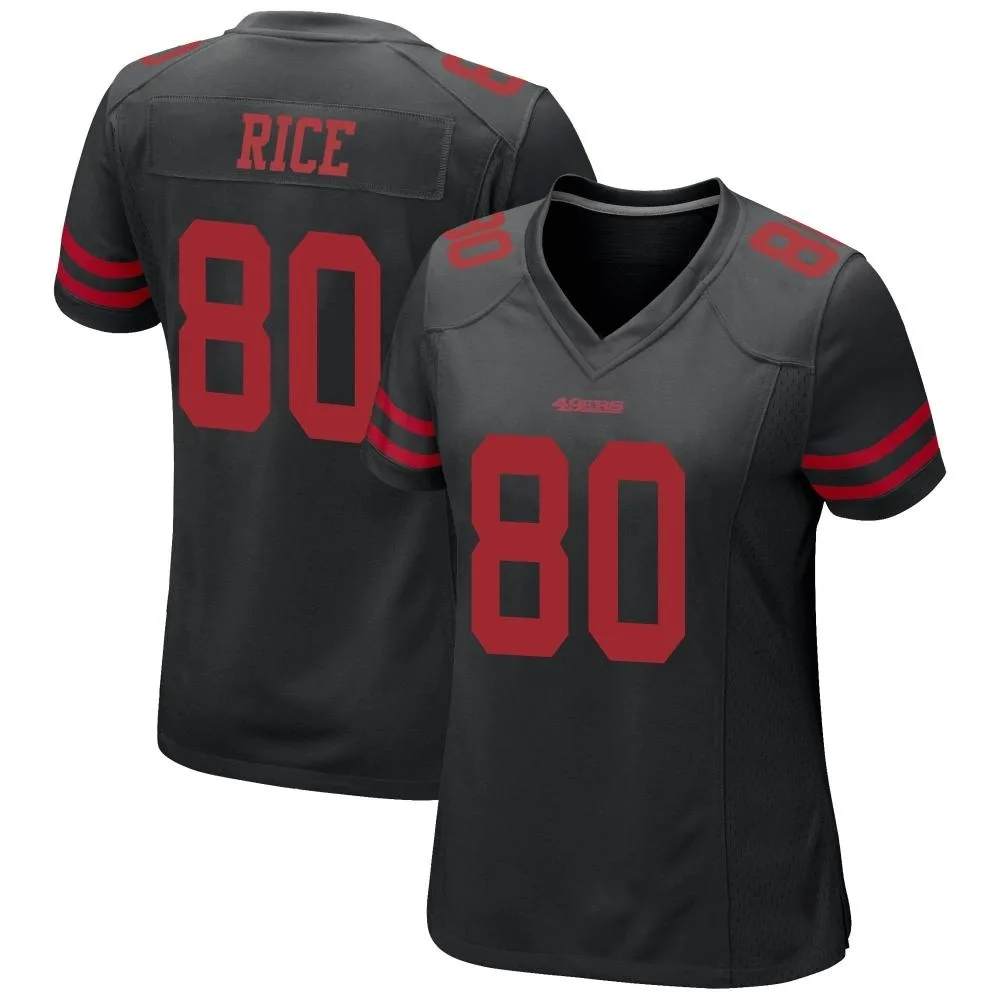 Women's San Francisco 49ers Jerry Rice Nike Alternate Game Black Jersey Women's San Francisco 49ers Jerry Rice Nike Alternate Game Black Jersey