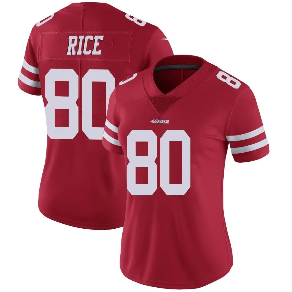 Women's San Francisco 49ers Jerry Rice Nike Team Color Vapor Untouchable Limited Red Jersey Women's San Francisco 49ers Jerry Rice Nike Team Color Vapor Untouchable Limited Red Jersey