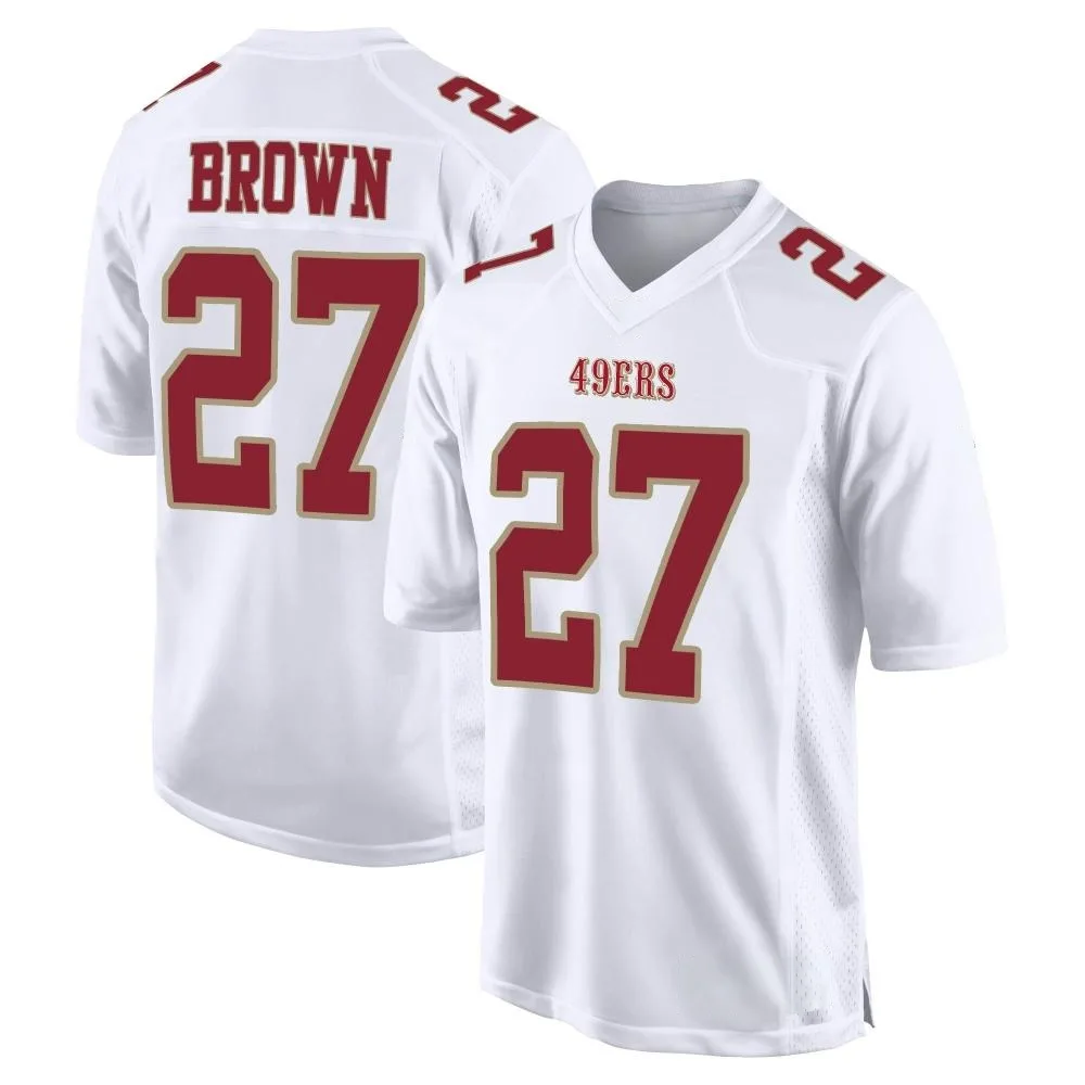 Men's San Francisco 49ers Ji'ayir Brown Nike Fashion Game White Jersey Men's San Francisco 49ers Ji'ayir Brown Nike Fashion Game White Jersey