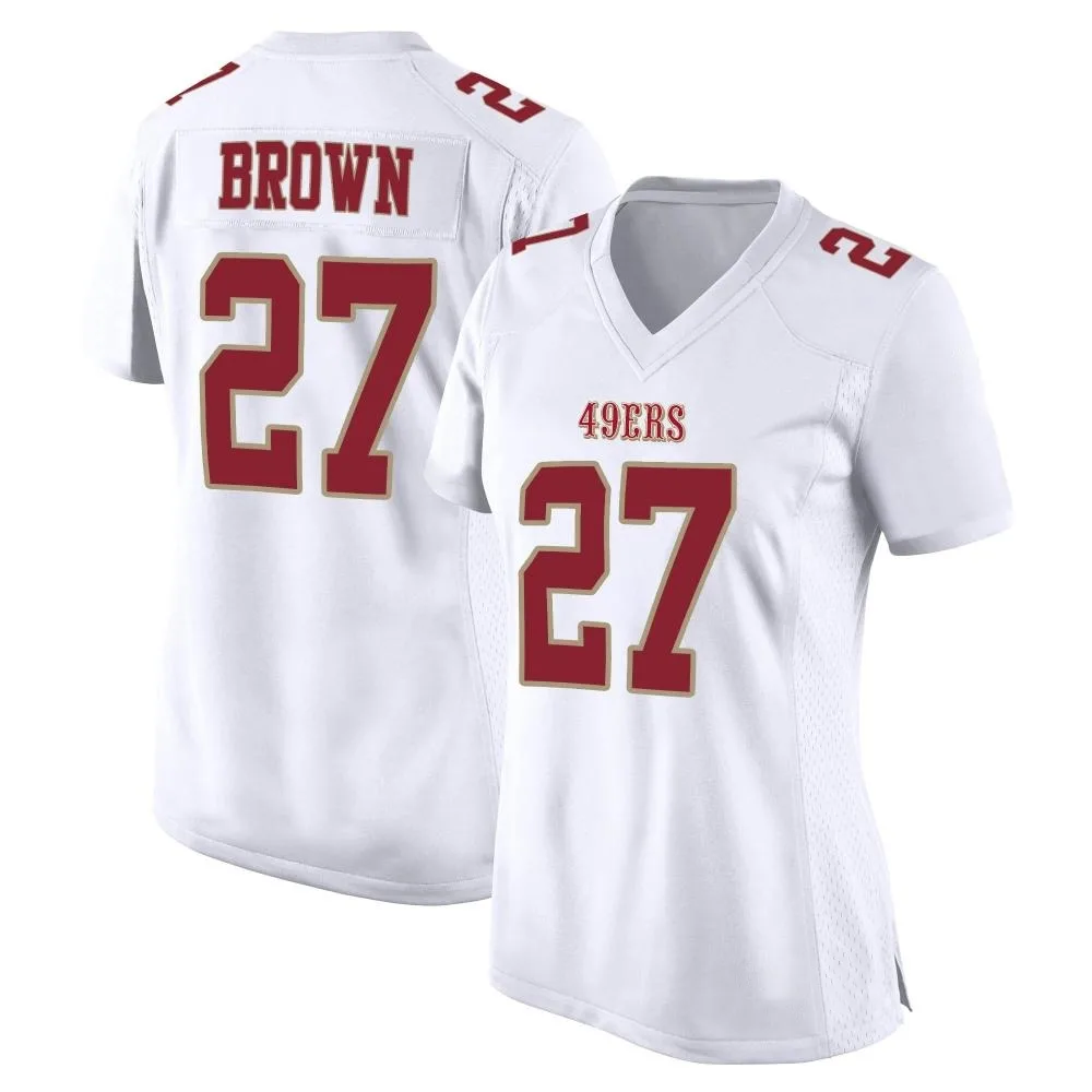 Women's San Francisco 49ers Ji'ayir Brown Nike Fashion Game White Jersey Women's San Francisco 49ers Ji'ayir Brown Nike Fashion Game White Jersey