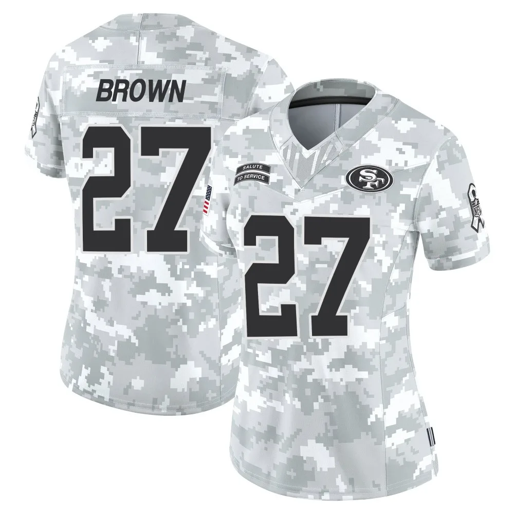 Women's San Francisco 49ers Ji'ayir Brown Nike Francisco 2024 Salute To Service Limited Arctic Camo Jersey Women's San Francisco 49ers Ji'ayir Brown Nike Francisco 2024 Salute To Service Limited Arctic Camo Jersey
