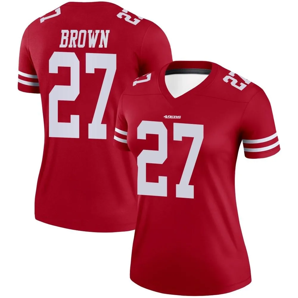 Women's San Francisco 49ers Ji'ayir Brown Nike Legend Scarlet Jersey Women's San Francisco 49ers Ji'ayir Brown Nike Legend Scarlet Jersey