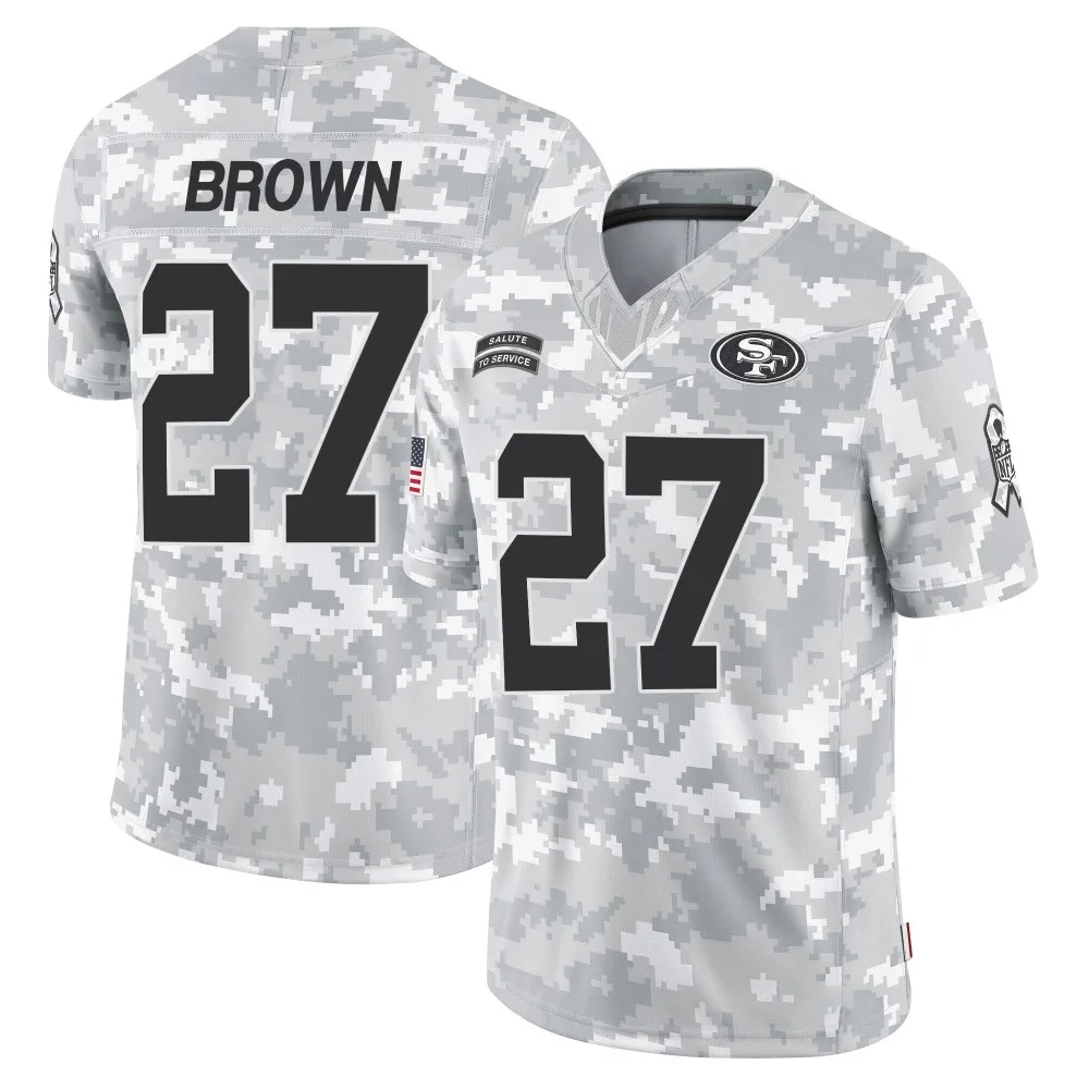 Youth San Francisco 49ers Ji'ayir Brown Nike 2024 Salute To Service Limited Arctic Camo Jersey Youth San Francisco 49ers Ji'ayir Brown Nike 2024 Salute To Service Limited Arctic Camo Jersey